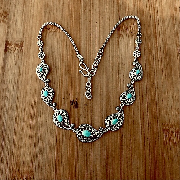 $87  Doug Paulus Estate Necklace Southwest Design  Sterling  Marked dp 925 India - Picture 4 of 6